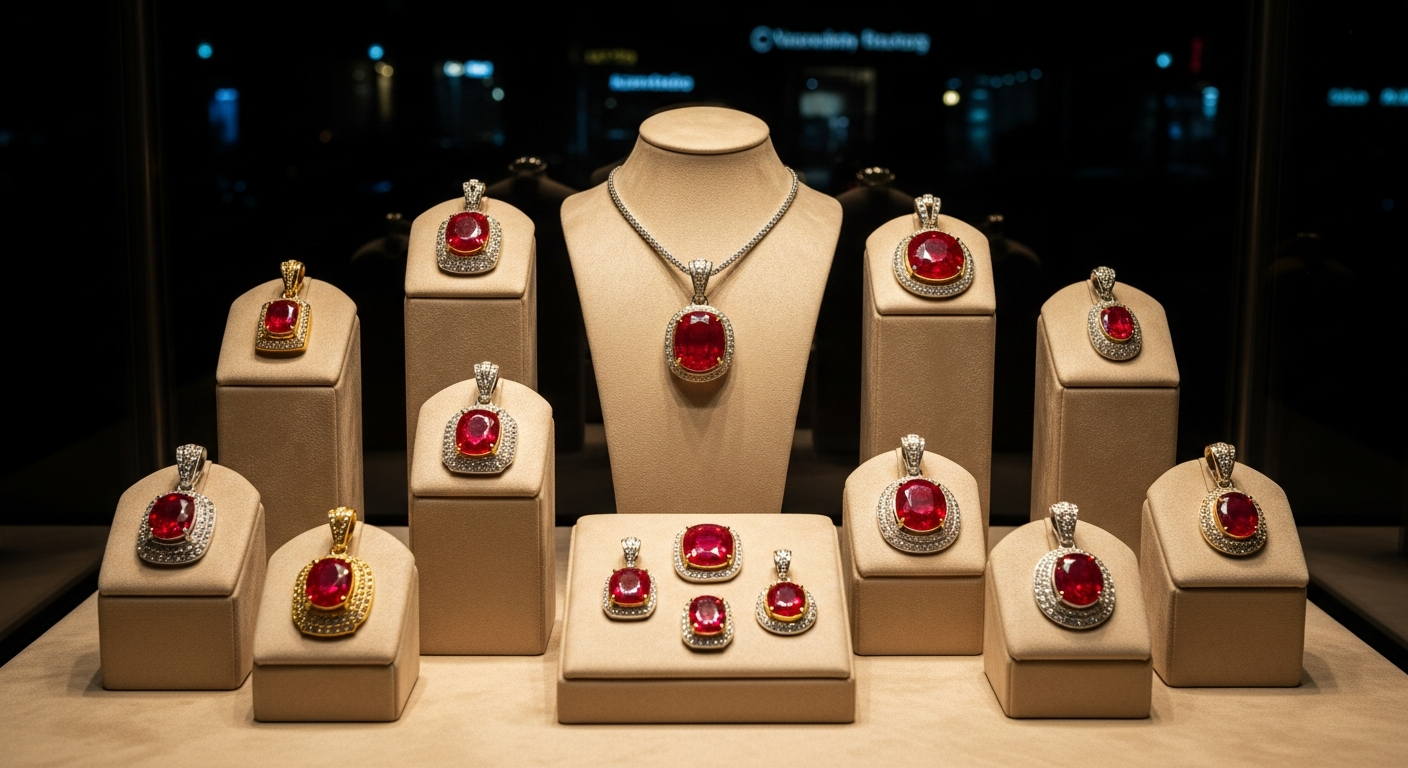 Collection de pendentifs rubis : montures modernes et classiques